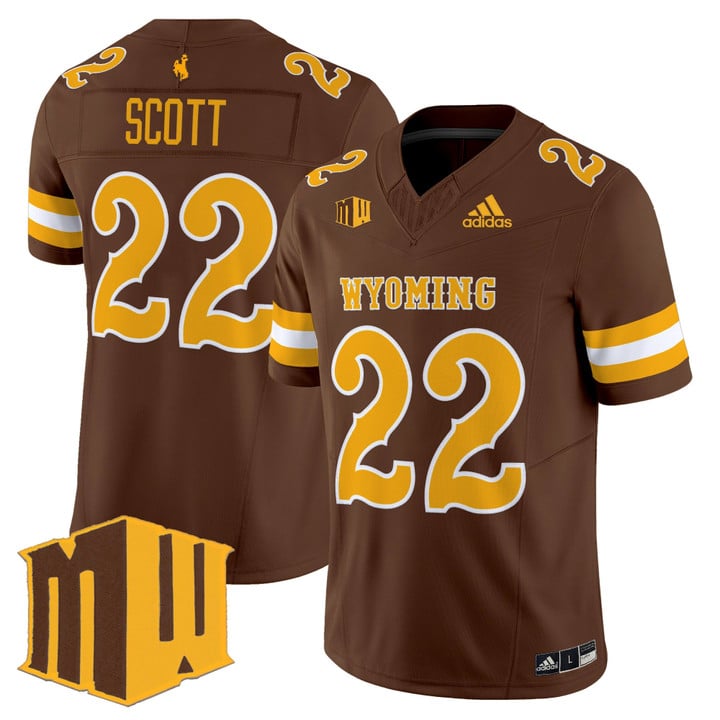 Sam Scott Jersey #22 Wyoming Cowboys 2025 Vapor Limited Stitched Brown