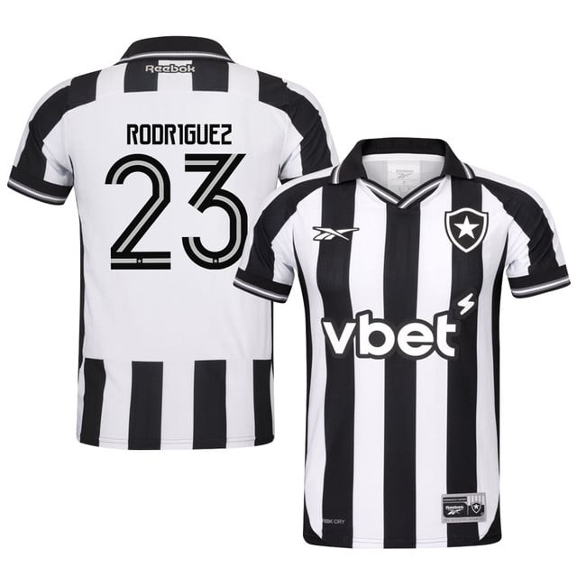 Santiago Rodriguez #23 Botafogo 2025-26 Home Jersey – Black White
