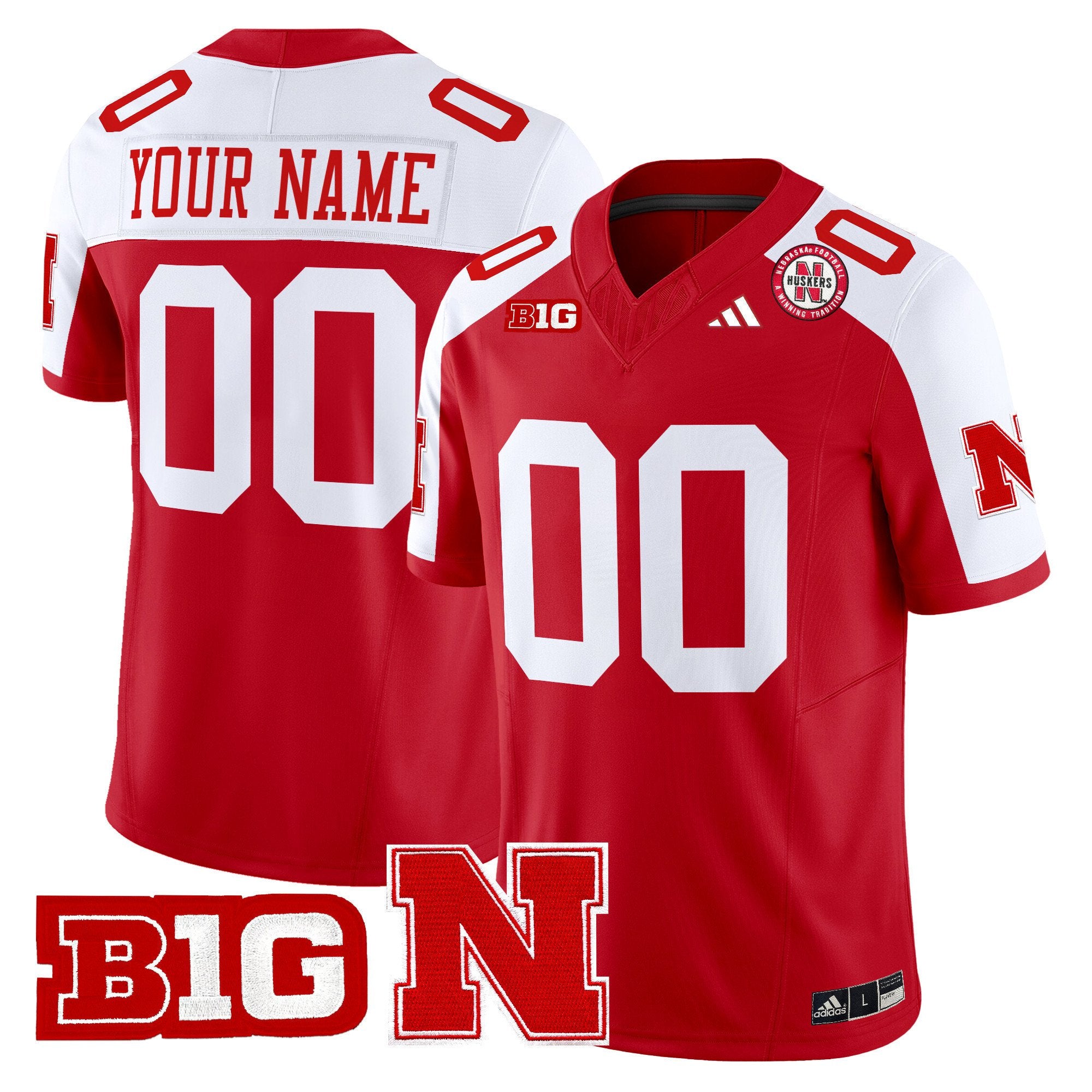 Custom Nebraska Cornhuskers Jersey Name, Number 2025 Stitched White