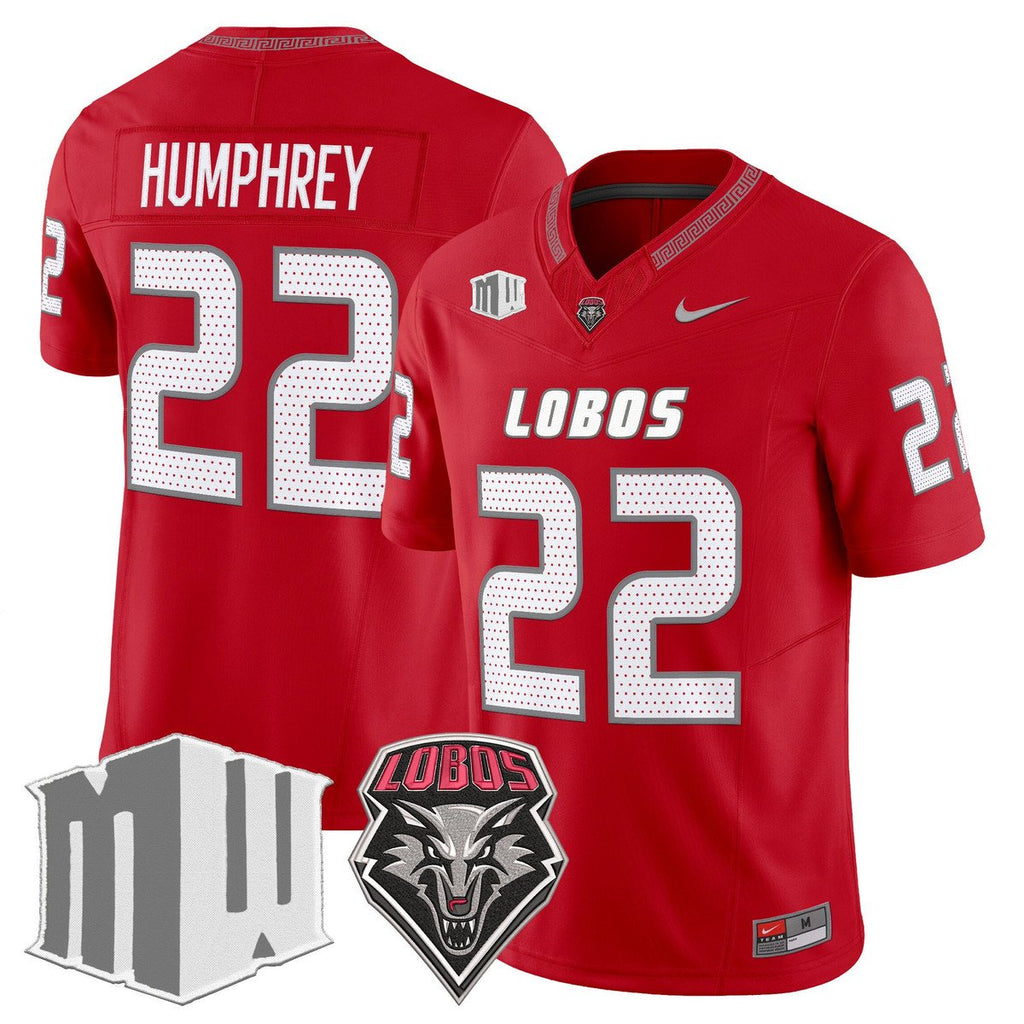 Scottre Humphrey Jersey #22 New Mexico Lobos 2025 Vapor Limited Stitched Red