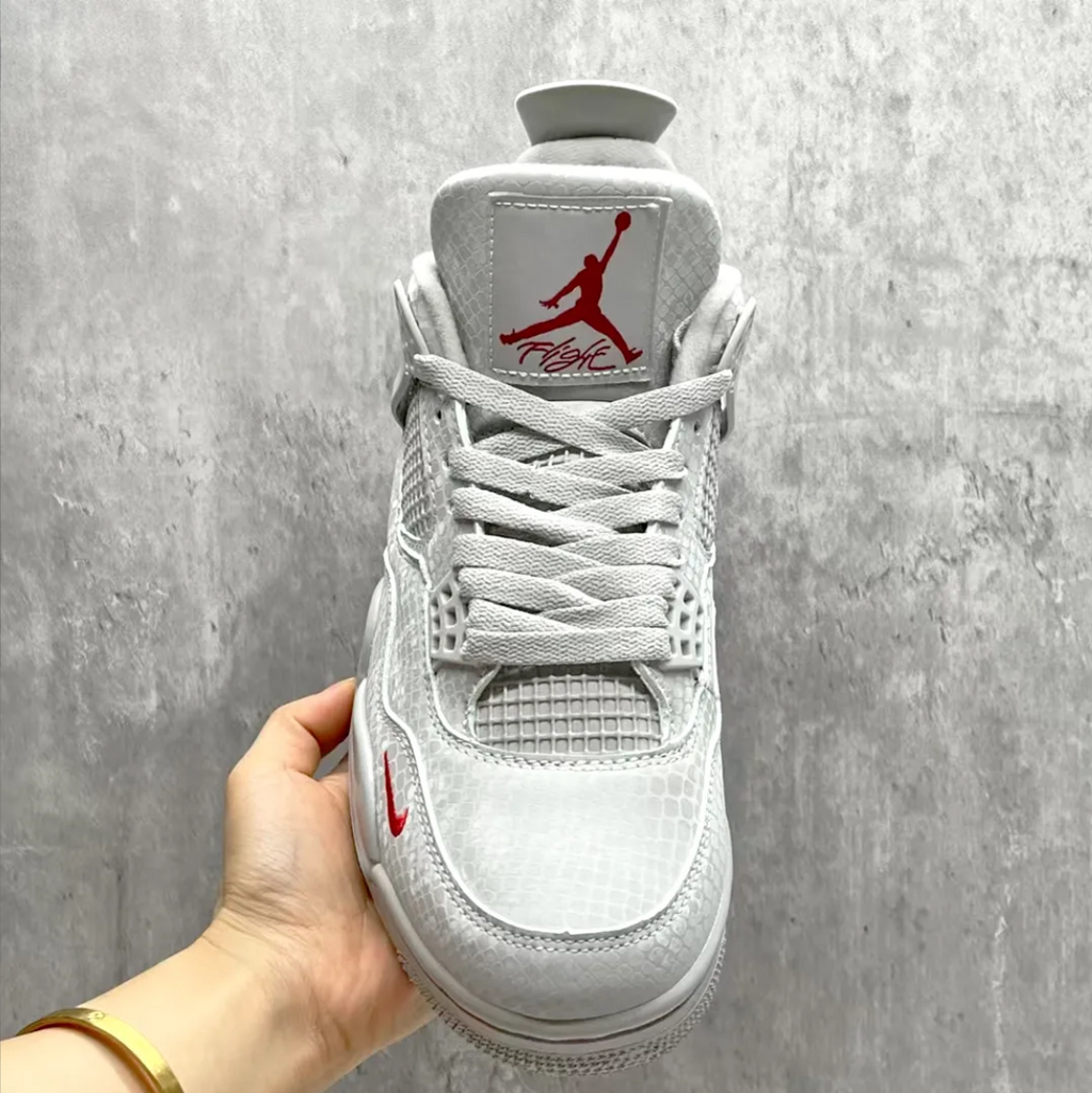 Nigel Sylvester x Air Jordan 4 White Grey Mamba Shoes Sneakers