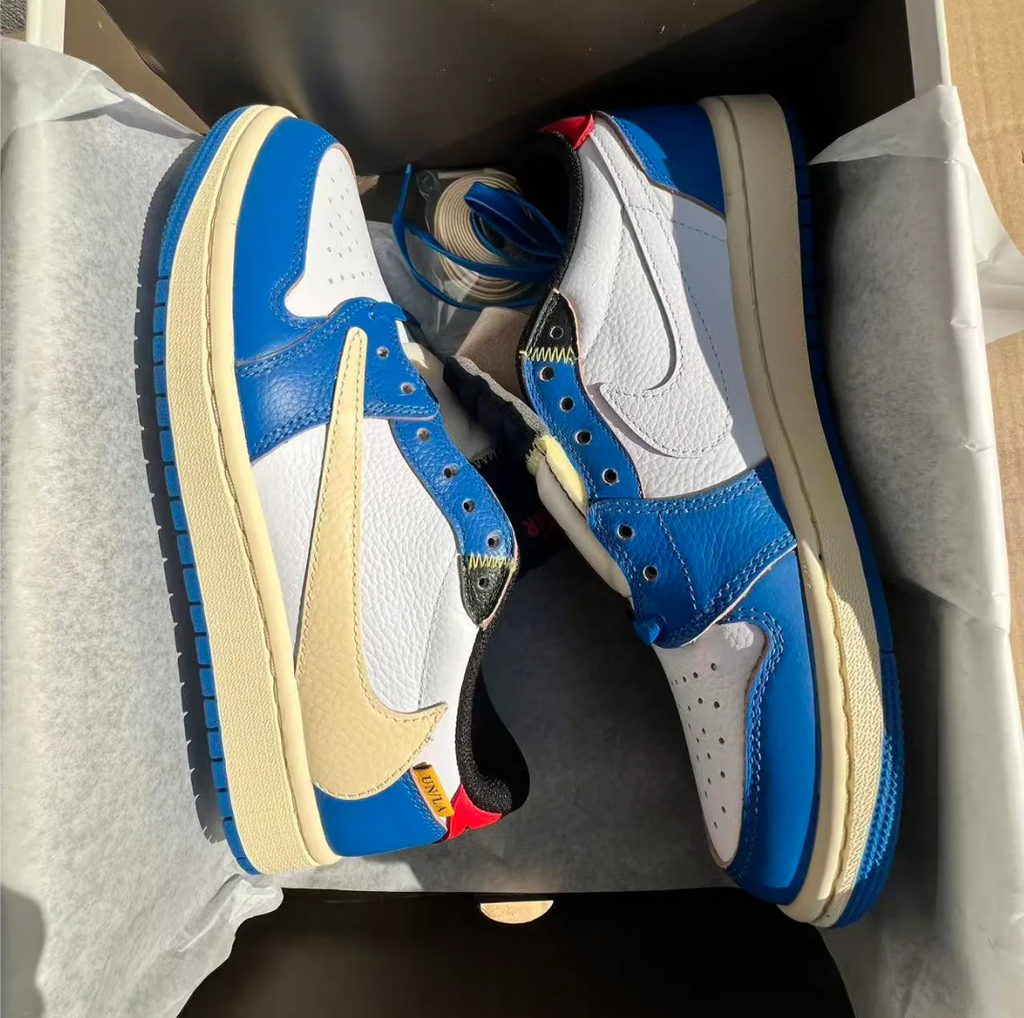 Union LA x Fragment Design x Air Jordan 1 Low Storm Blue Shoes Sneakers