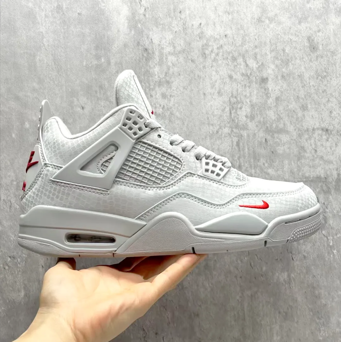 Nigel Sylvester x Air Jordan 4 White Grey Mamba Shoes Sneakers