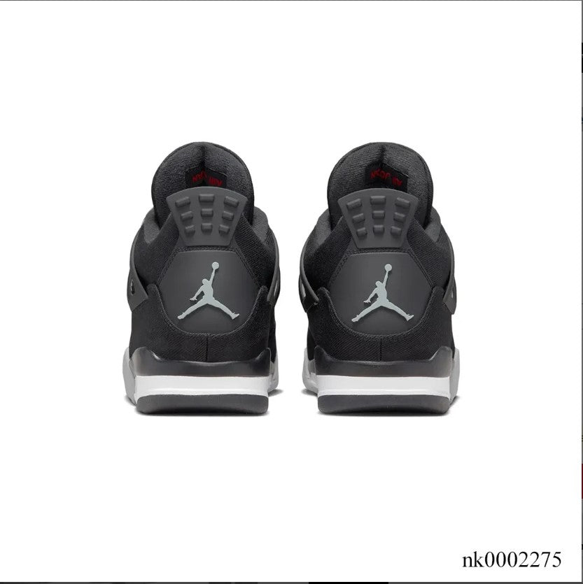 Air Jordan 4 Retro Black Canvas Shoes Sneakers
