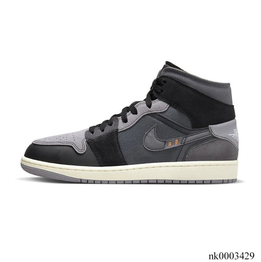 Air Jordan 1 Mid Craft Inside Out Black Shoes Sneakers