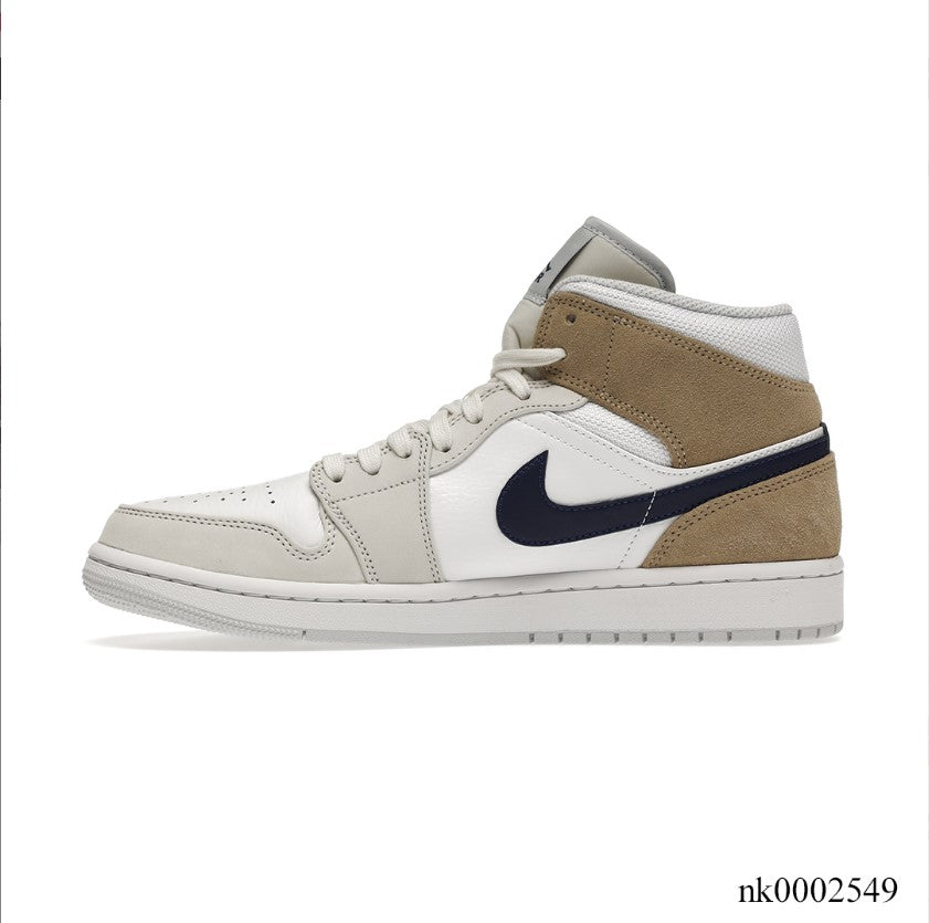Air Jordan 1 Mid Tan Suede Shoes Sneakers