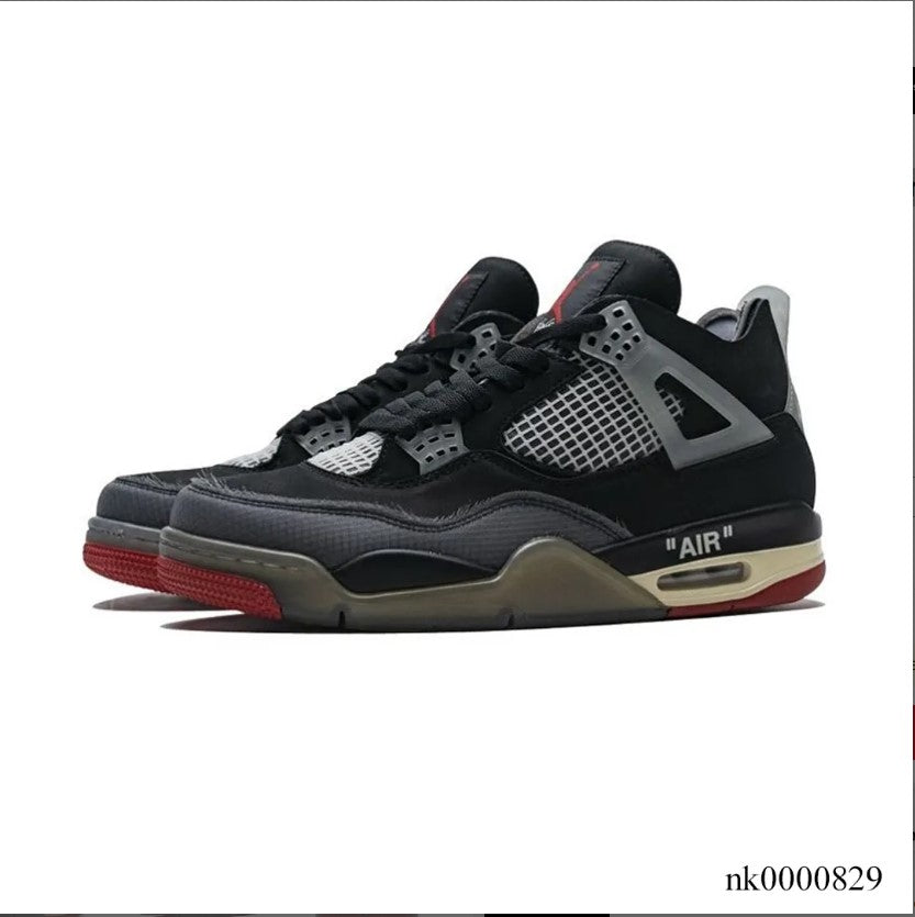 OFF-WHITE  x Air Jordan 4 Bred Shoes Sneakers