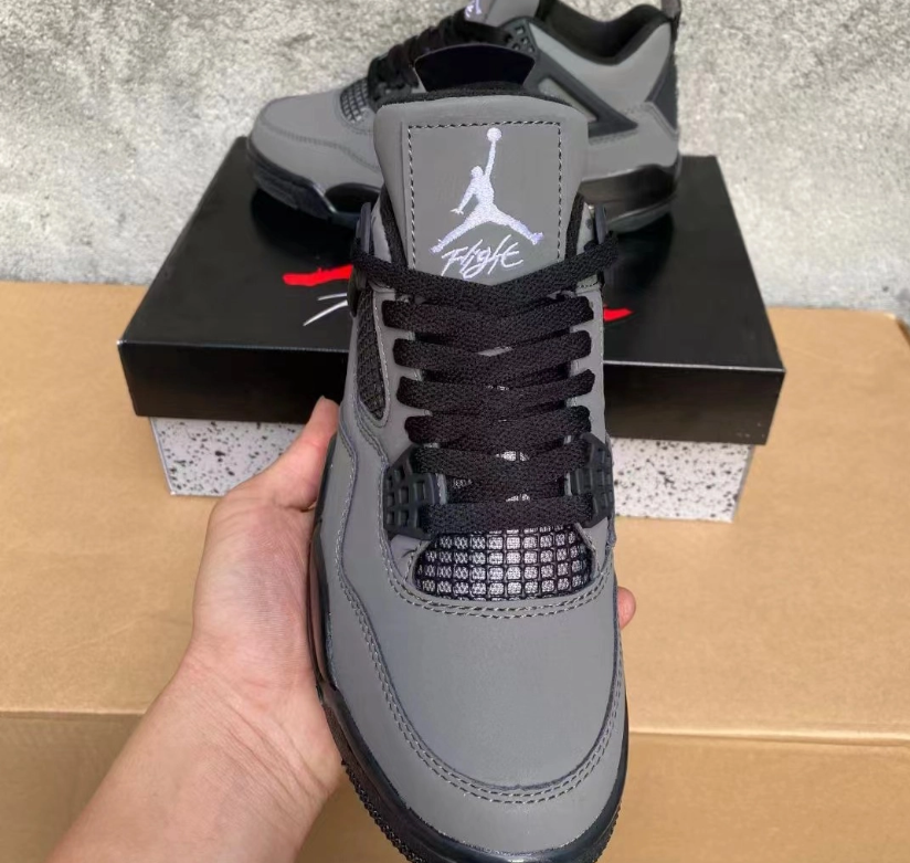 Travis Scott xAir Jordan 4 Dark Gray Black Shoes Sneakers