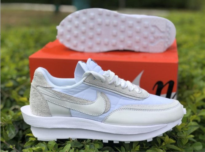Sacai x LDWaffle White Nylon Shoes Sneakers
