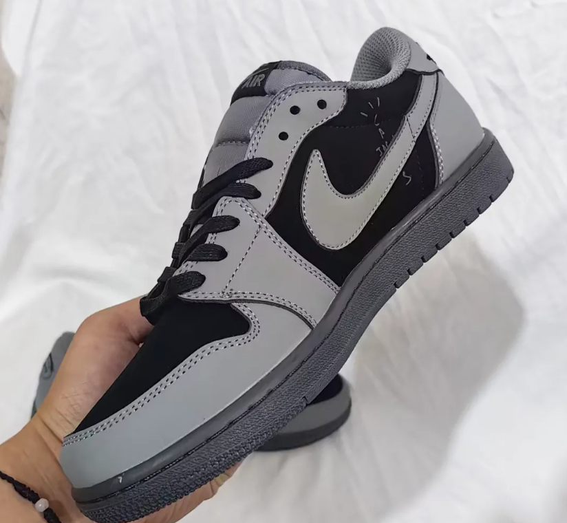 Travis Scott x AJ 1 Low Black Grey Shoes Sneaker