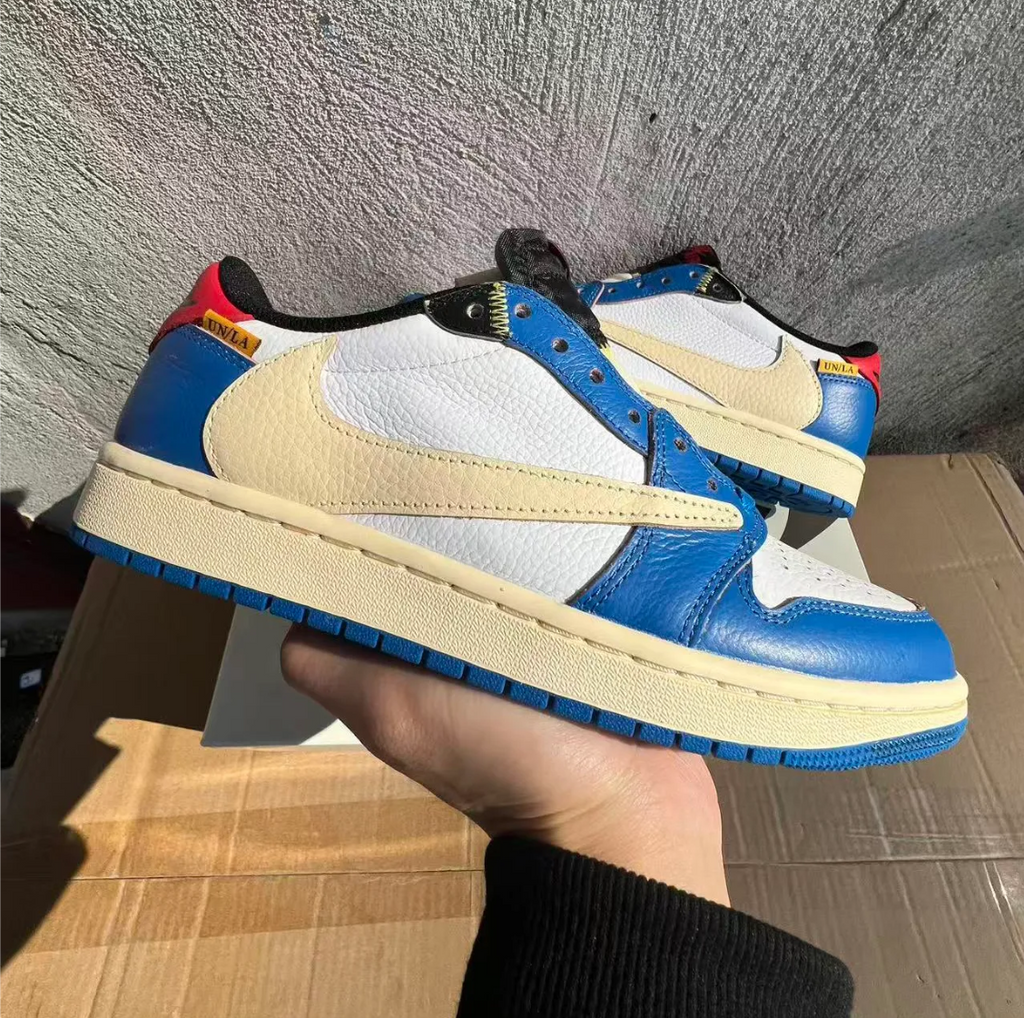 Union LA x Fragment Design x Air Jordan 1 Low Storm Blue Shoes Sneakers