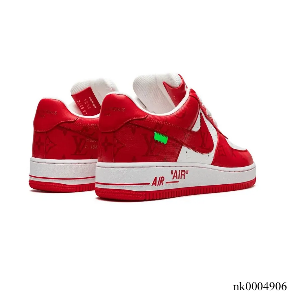 LV x Air Force 1 Virgil Abloh White Red Shoes Sneakers
