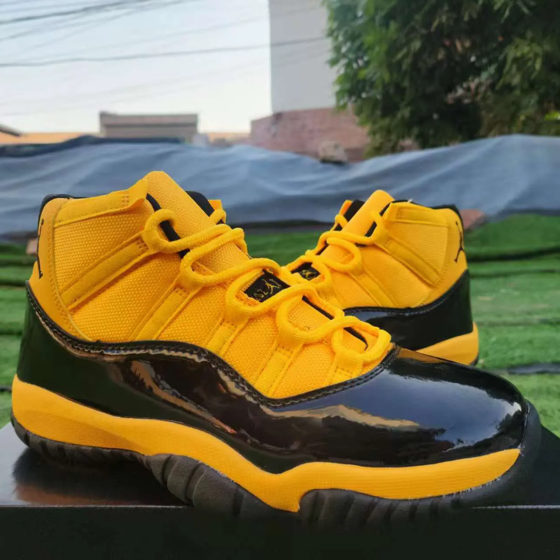 Air Jordan 11 Gamma Black & Yellow Shoes Sneakers