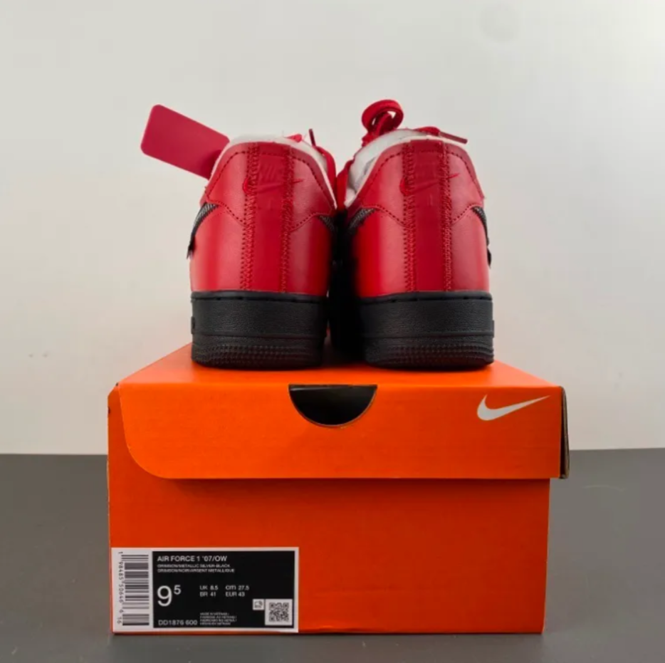 OW x Air Force 1 Low Crimson Sample Shoes Sneaker