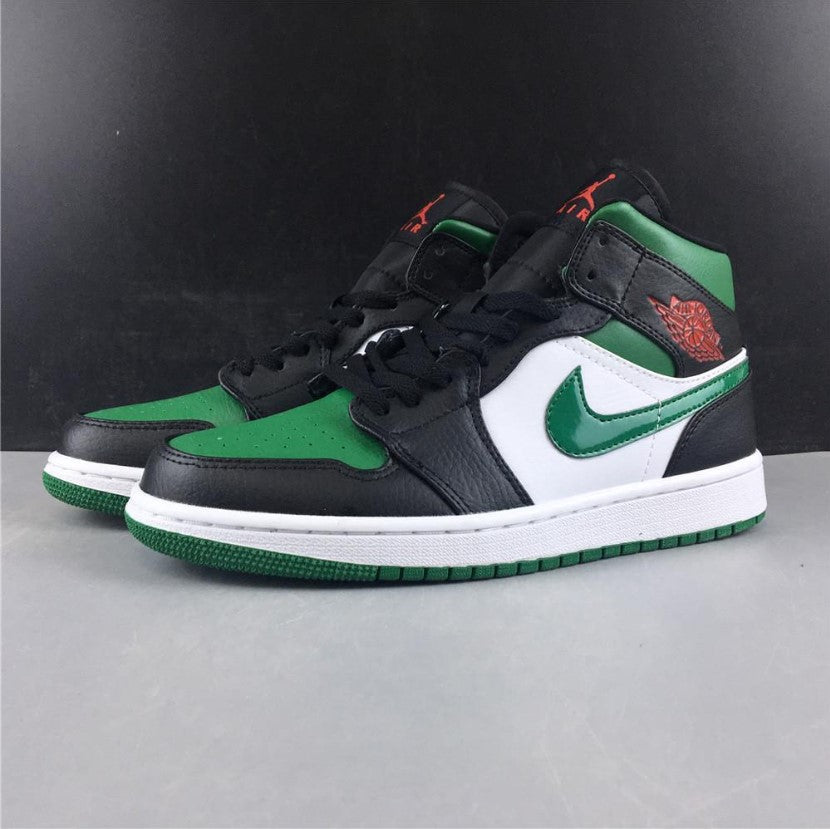 Air Jordan 1 Mid Green Toe Shoes Sneakers