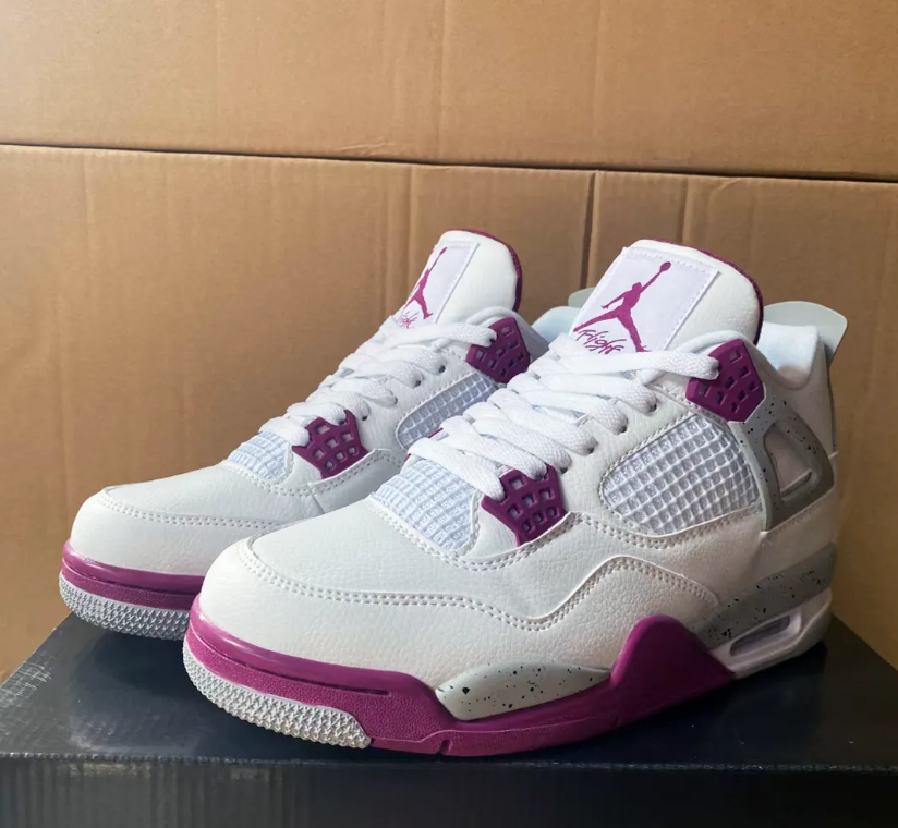 Air Jordan 4 White Purple Cement Shoes Sneakers