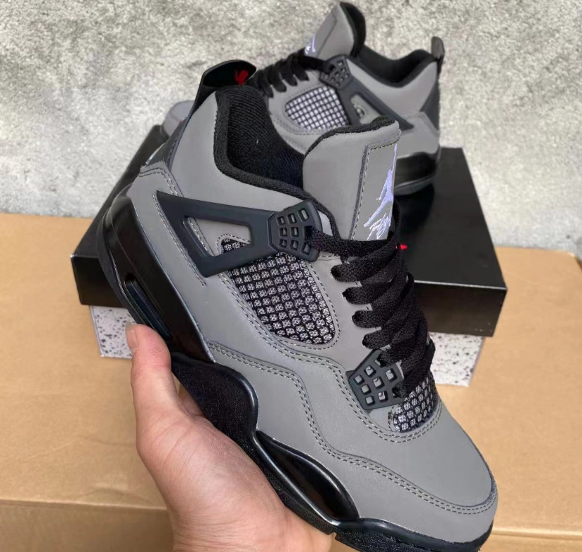 Travis Scott xAir Jordan 4 Dark Gray Black Shoes Sneakers