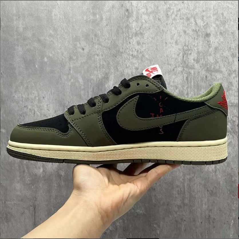Travis Scott x AJ 1 Low OG Black Olive Shoes Sneakers