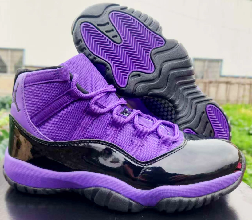 Air Jordan 11 Black Purple Shoes Sneakers