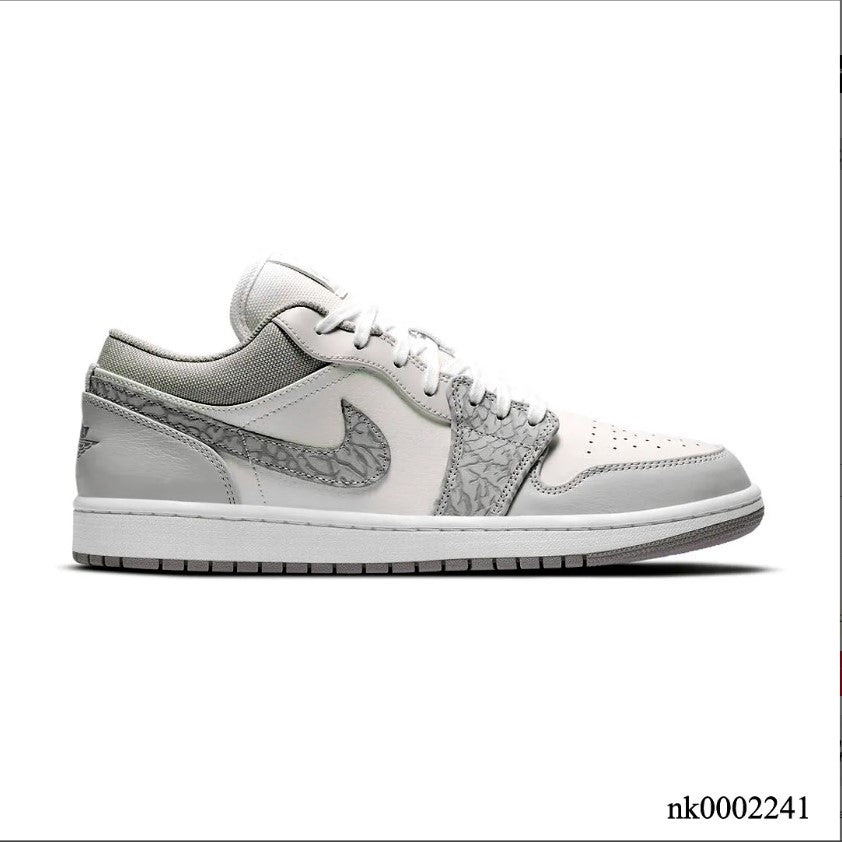 Air Jordan 1 Low PRM Grey Elephant Print Shoes Sneakers