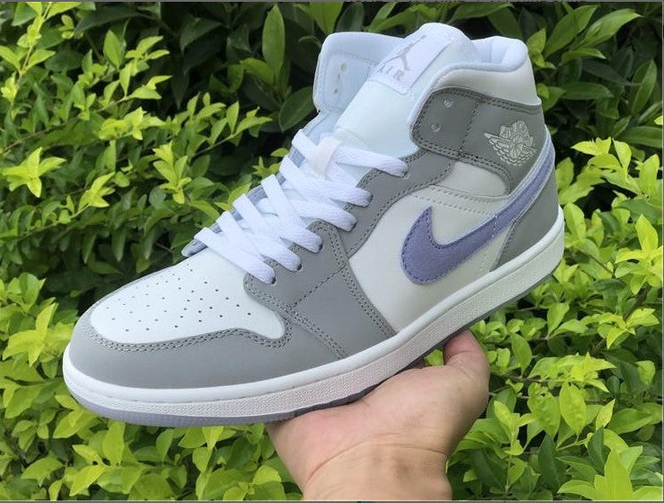 Air Jordan 1 Mid Wolf Grey Aluminum Shoes Sneakers