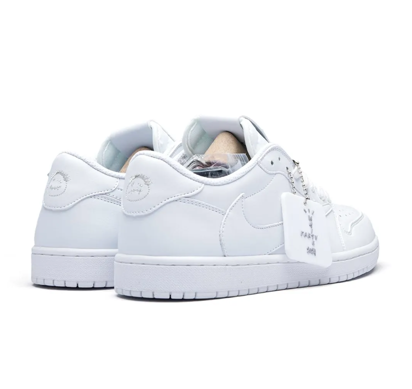 Travis Scott x AJ 1 Low White Party Shoes Sneakers