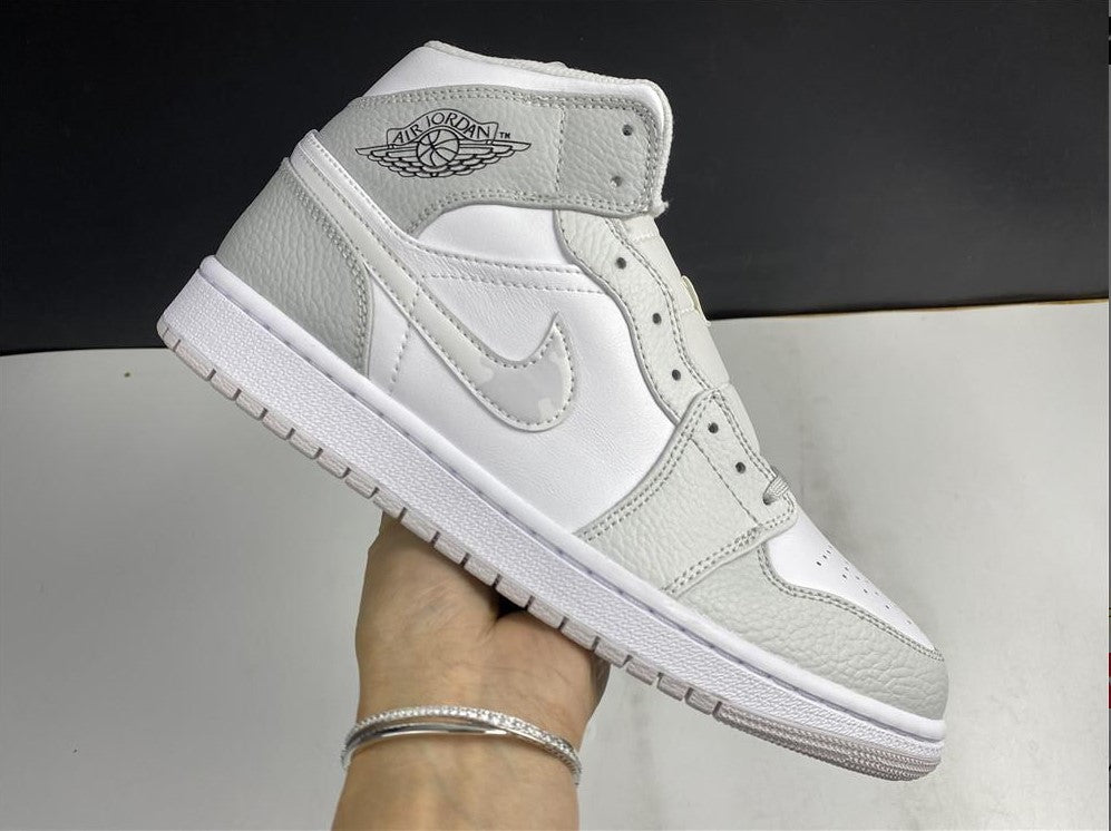 Air Jordan 1 Mid Grey Camo Shoes Sneakers