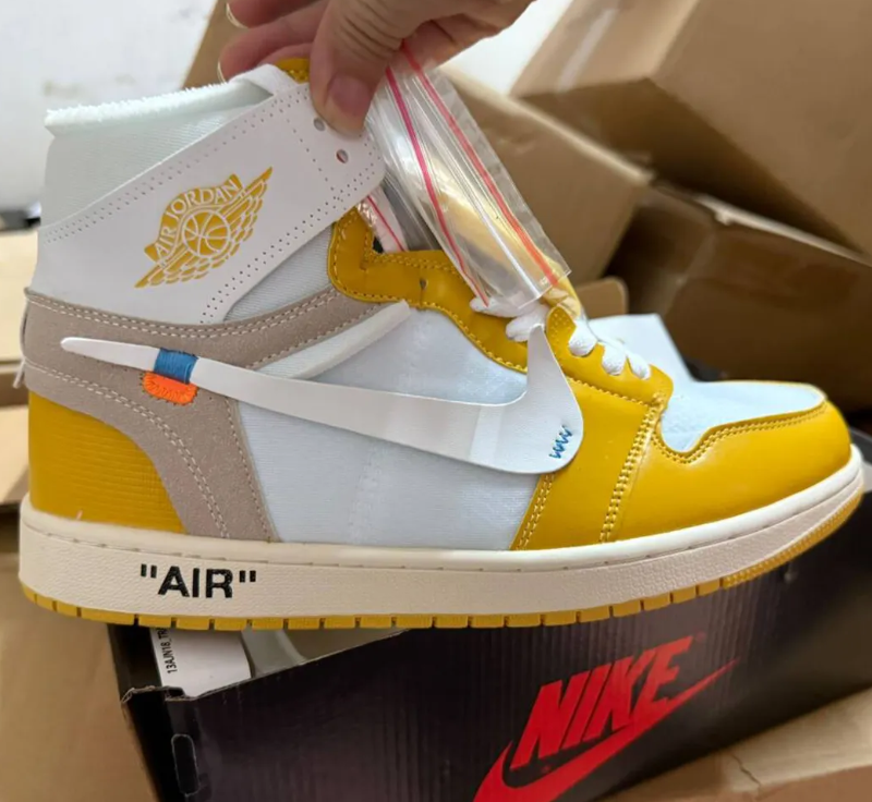 OFF-WHITE x Air Jordan 1 High OG Canary Shoes Sneakers