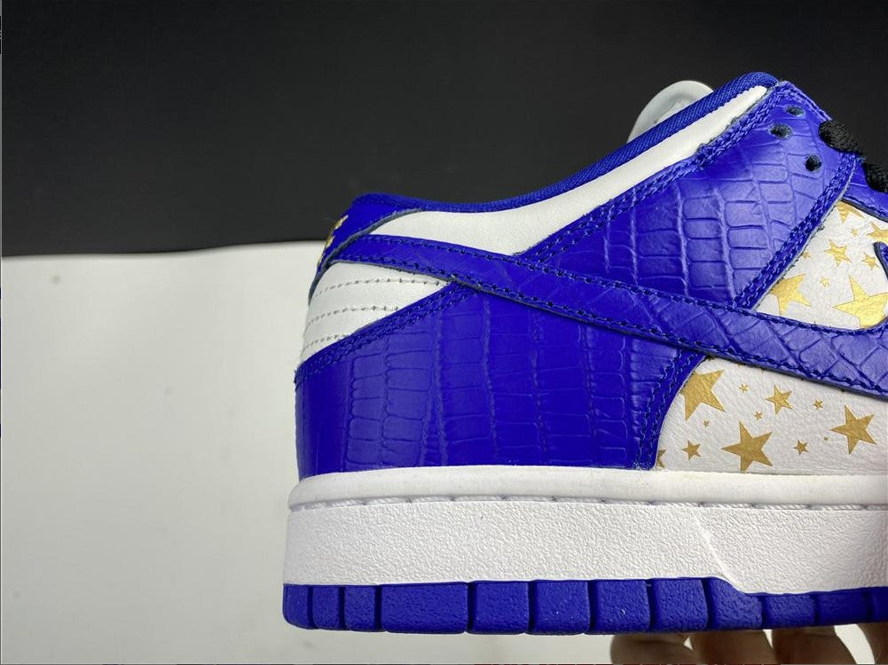 SB Dunk Low White Blue x Supreme Shoes Sneakers