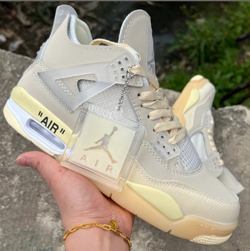 Off-White x Air Jordan 4 Sail Shoes Sneakers