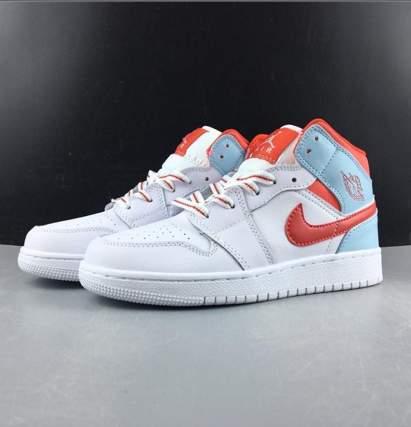 Air Jordan 1 Mid White Topaz Mist (GS) Shoes Sneakers