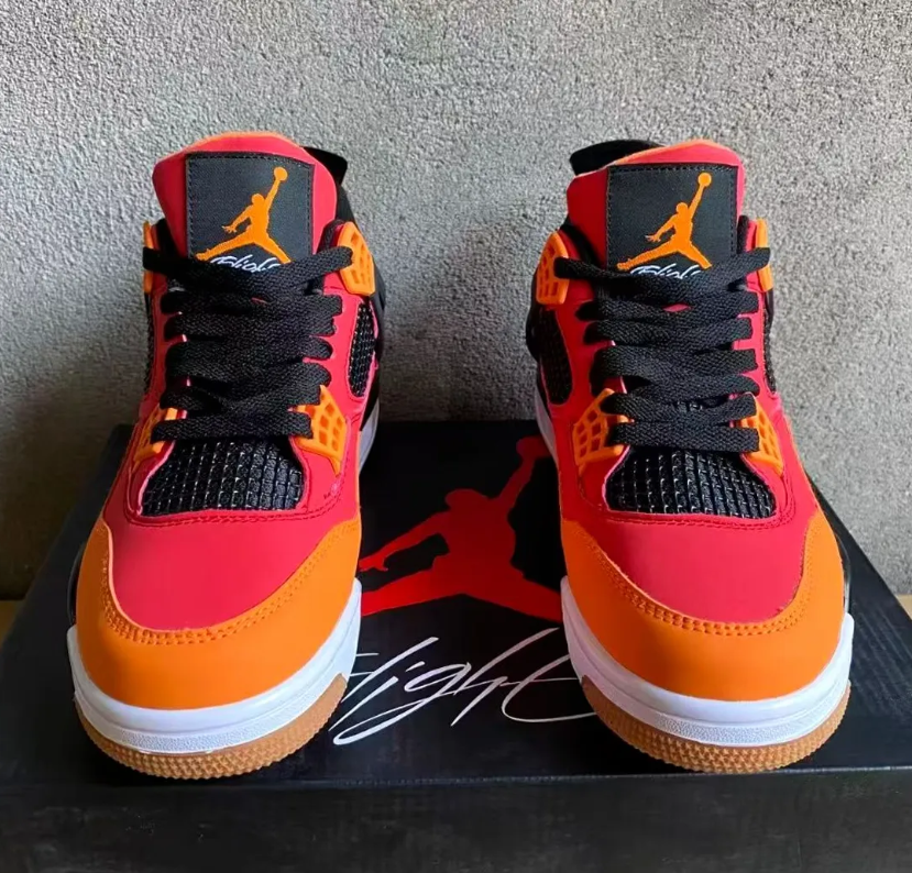 Air Jordan 4 Fire Red Starfish Shoes Sneakers