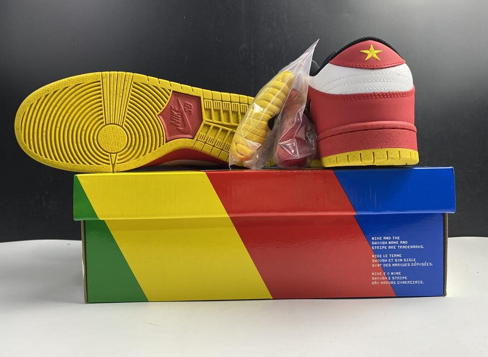 SB Dunk Low White Red Yellow Shoes Sneakers