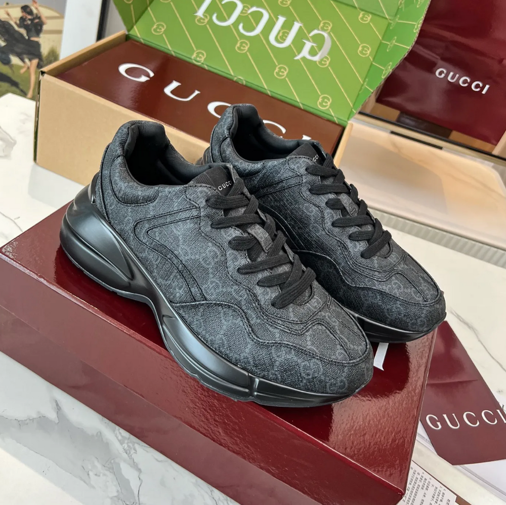 GG Rhyton Canvas ‘Black’ Shoes Sneakers