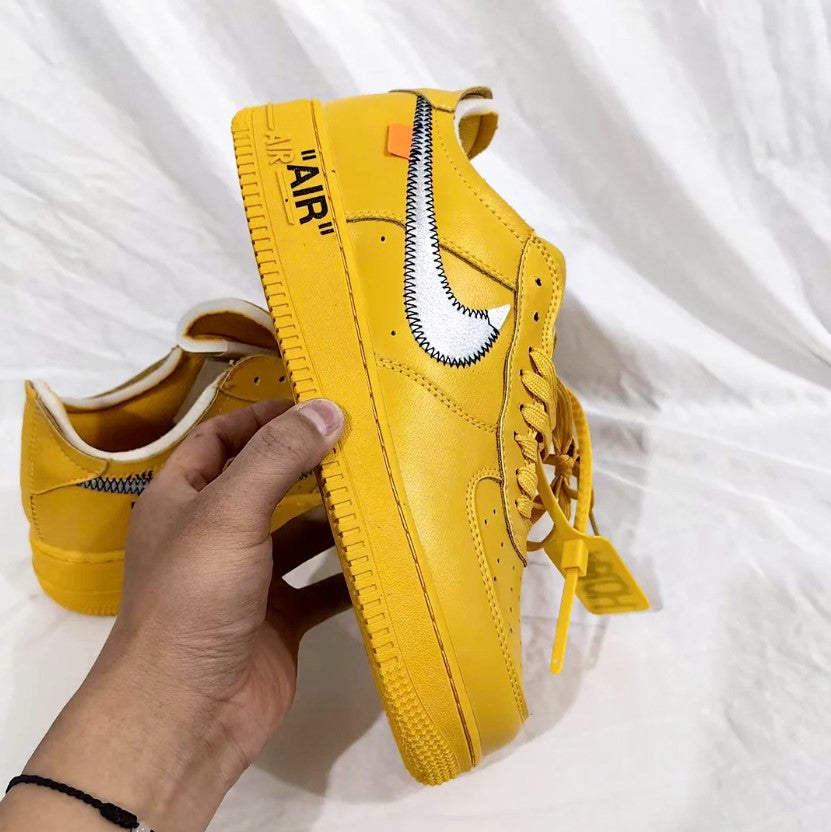 Off-White x Air Force 1 Low University Gold Lemonade Shoes Sneakers