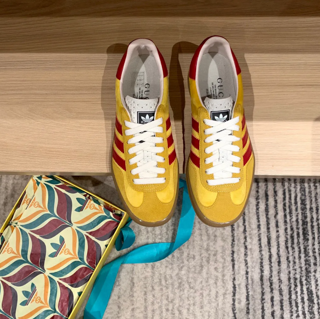 GG x AD Gazelle ‘Yellow Red’ Shoes Sneakers