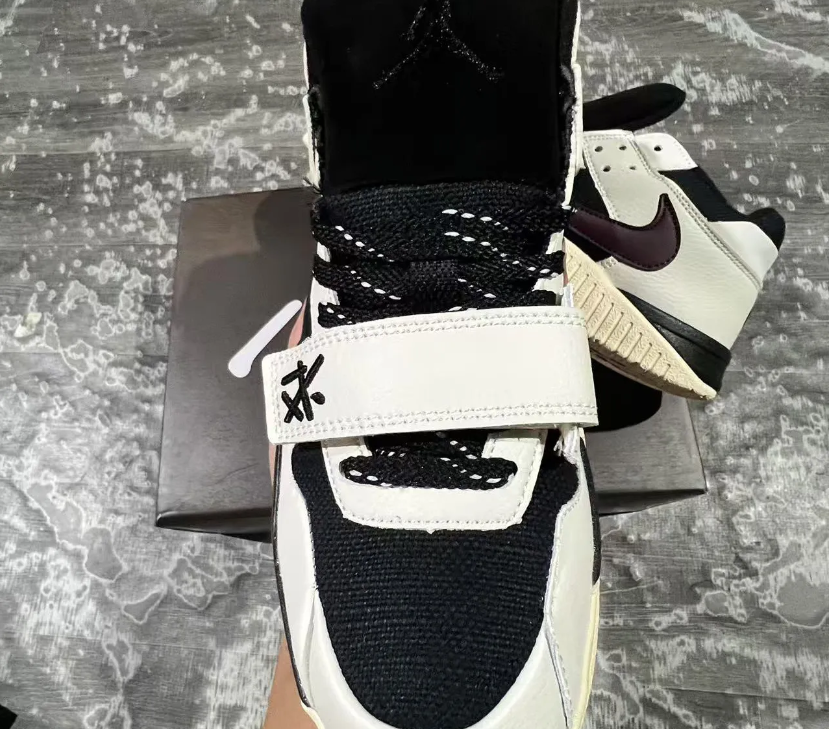 Travis Scott x Jumpman Jack Black White Burgundy Shoes Sneakers