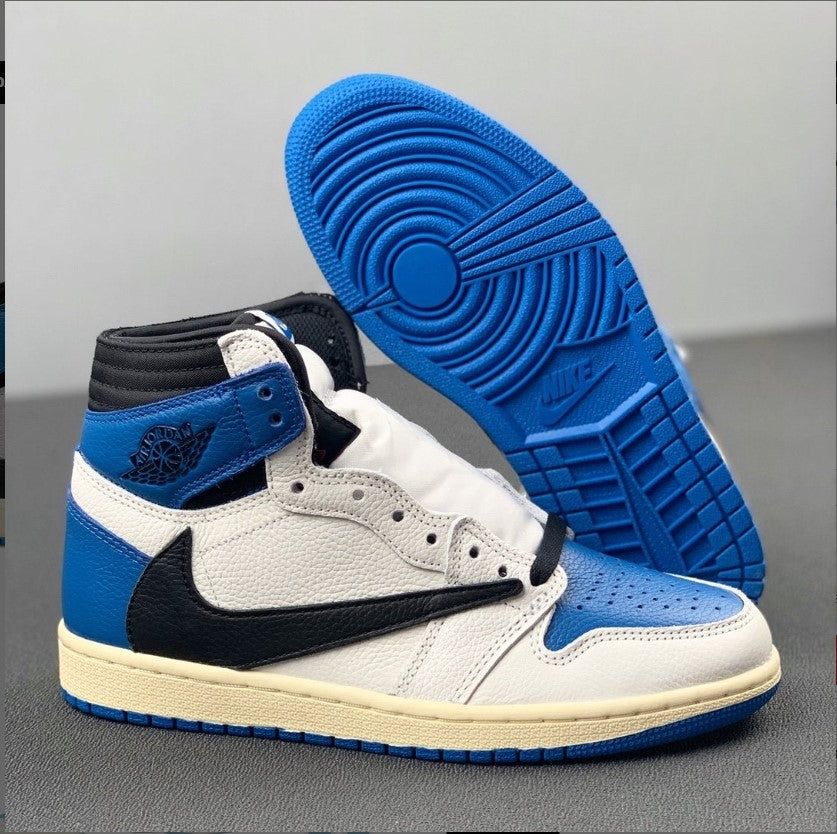 Travis Scott x Fragment x AJ 1 High “Military Blue” Shoes Sneakers