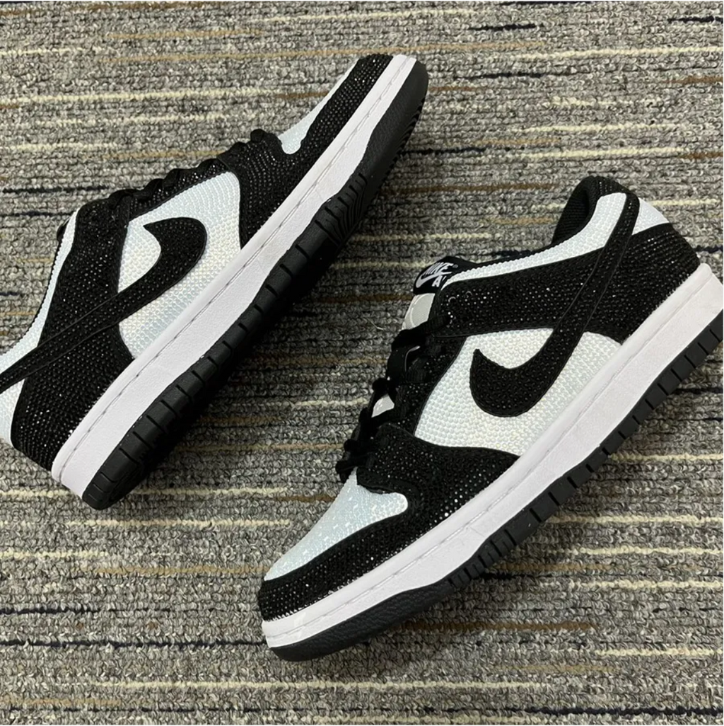 Air Jordan 1 Low Black White Crystal Shoes Sneakers