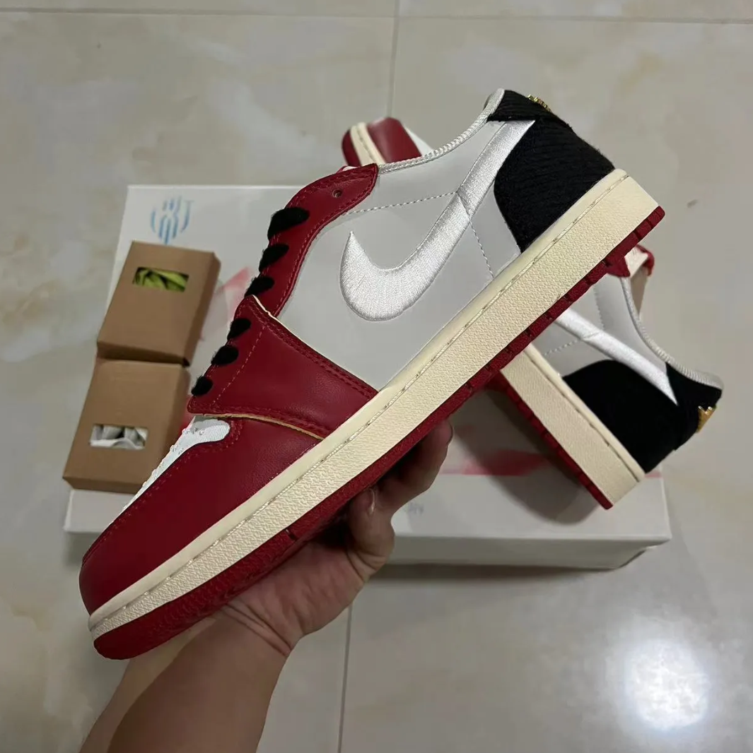 Trophy Room x Air Jordan 1 Low OG (White Swoosh) Shoes Sneakers