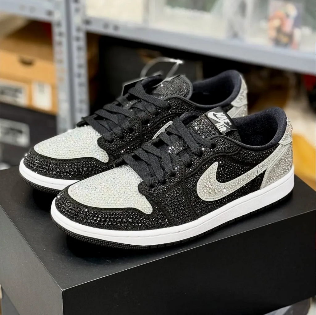 [Premium] Swarovski x Air Jordan 1 Low OG Stealth Shoes Sneakers