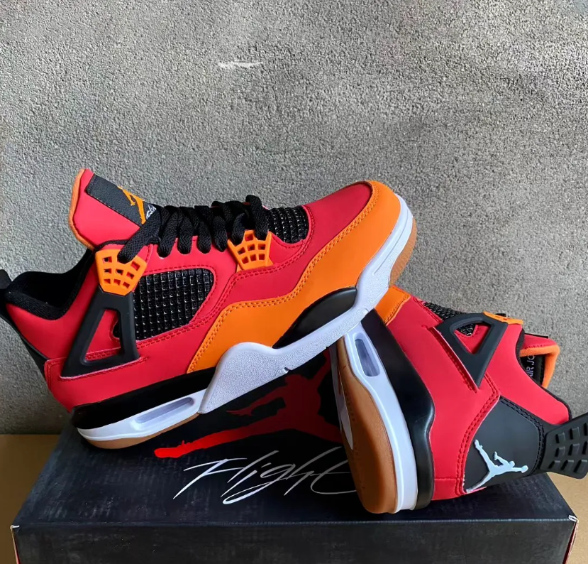 Air Jordan 4 Fire Red Starfish Shoes Sneakers