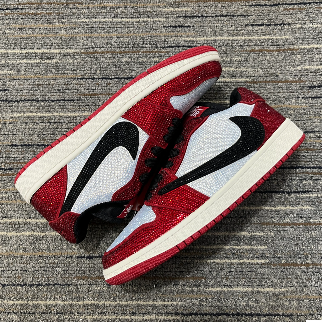 Air Jordan 1 Low Chicago Crystal Shoes Sneakers