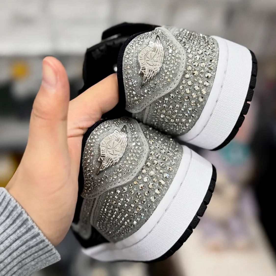 [Premium] Swarovski x Air Jordan 1 Low OG Stealth Shoes Sneakers