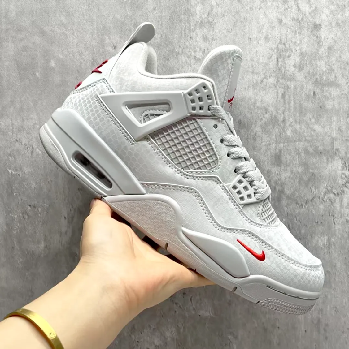 Nigel Sylvester x Air Jordan 4 White Grey Mamba Shoes Sneakers