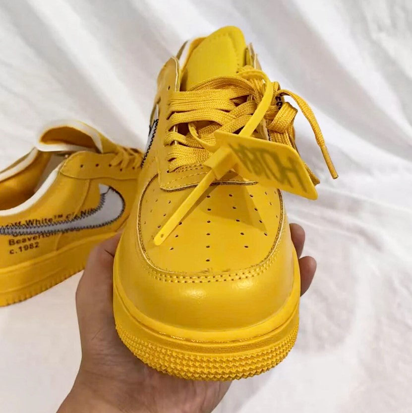 Off-White x Air Force 1 Low University Gold Lemonade Shoes Sneakers