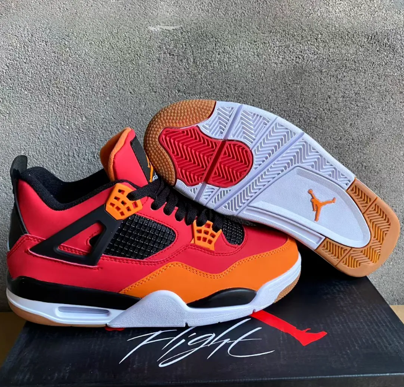 Air Jordan 4 Fire Red Starfish Shoes Sneakers