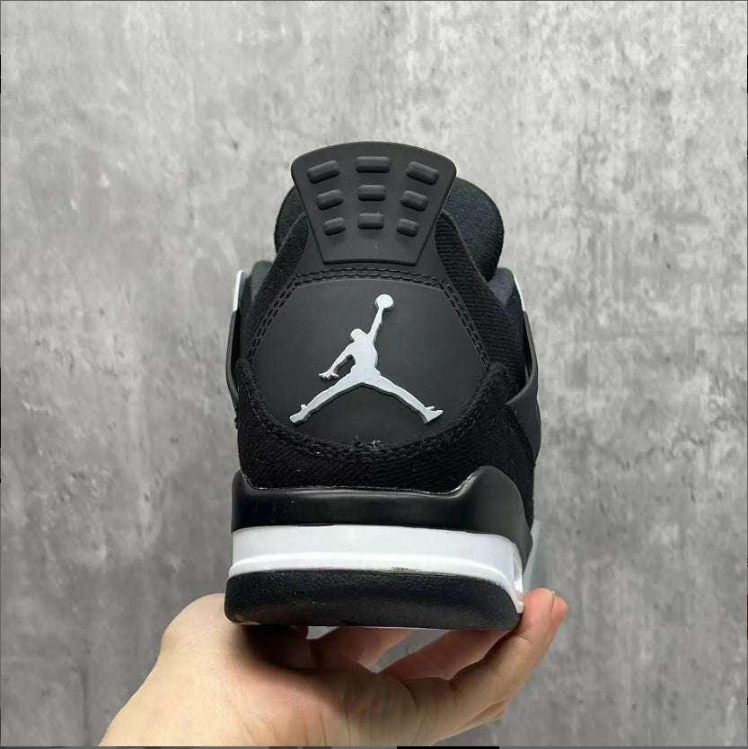 Air Jordan 4 Retro Black Canvas Shoes Sneakers