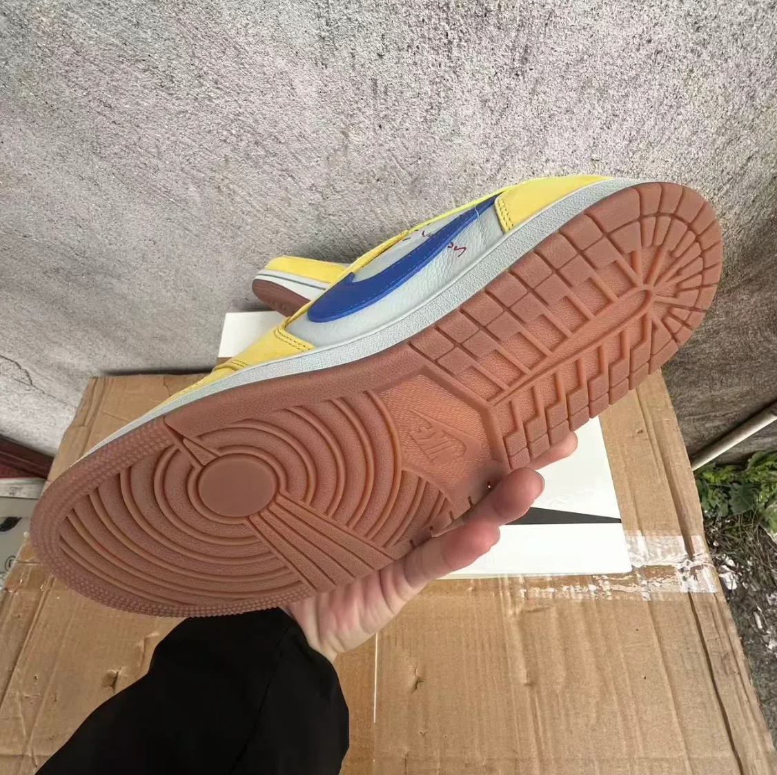 Travis Scott x Air Jordan 1 Retro Low Canary Shoes Sneakers
