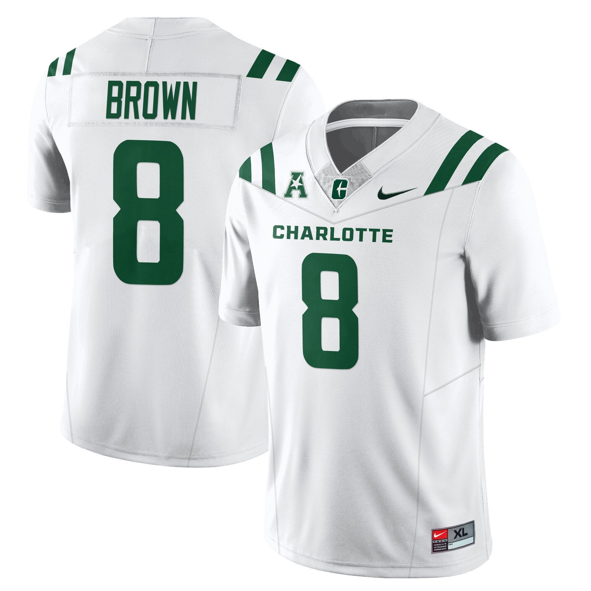 Sean Brown Jersey #8 Charlotte 49ers Football 2025 Vapor Limited Stitched White